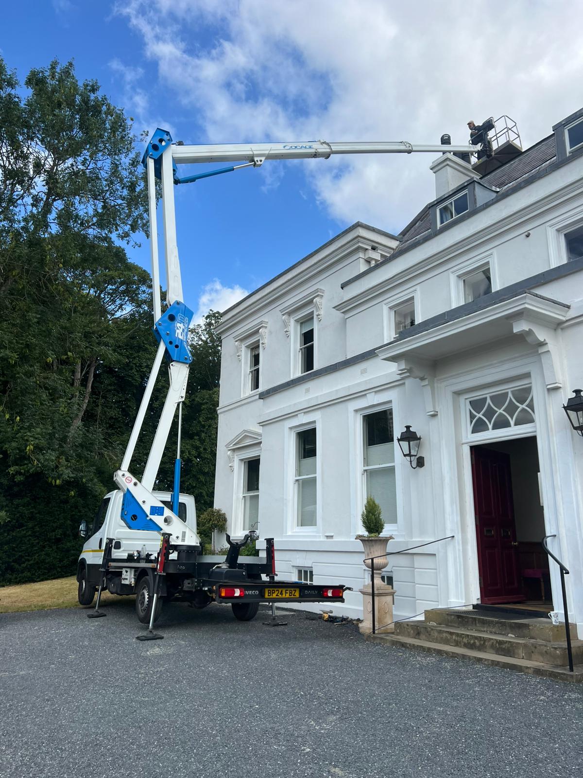 Chimney repair from cherry picker in Radlett